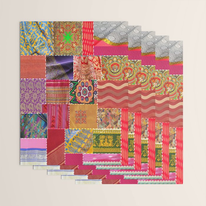 Boho Sari Patchwork Quilt Wrapping Paper Gallery Image 3