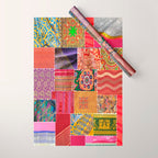 Boho Sari Patchwork Quilt Wrapping Paper Gallery Image 1