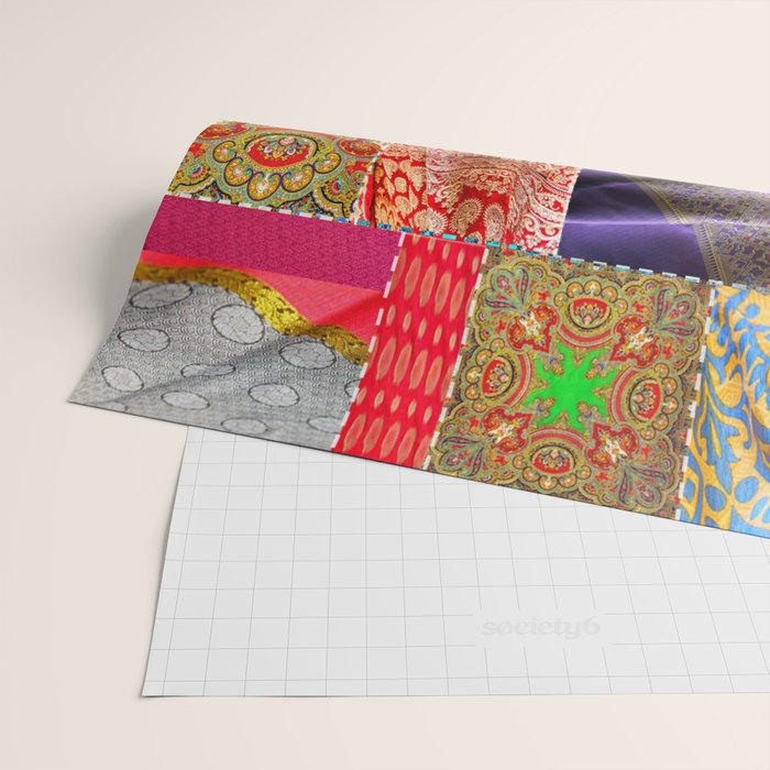 Boho Sari Patchwork Quilt Wrapping Paper Gallery Image 2