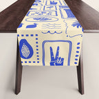 Vintage tropical summer patchwork art pattern Table Runner Gallery Image 1