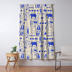 Vintage tropical summer patchwork art pattern Window Curtain Gallery Image 5