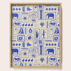 Vintage tropical summer patchwork art pattern Serving Tray Gallery Image 1