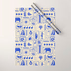 Vintage tropical summer patchwork art pattern Wrapping Paper Gallery Image 1
