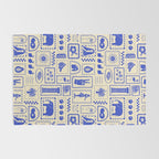 Vintage tropical summer patchwork art pattern Rug Gallery Image 2