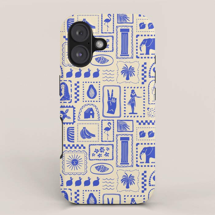 Vintage tropical summer patchwork art pattern iPhone Case Gallery Image 1