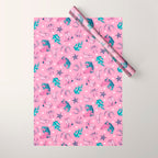 Cowgirl Christmas - pink and teal Wrapping Paper Gallery Image 1