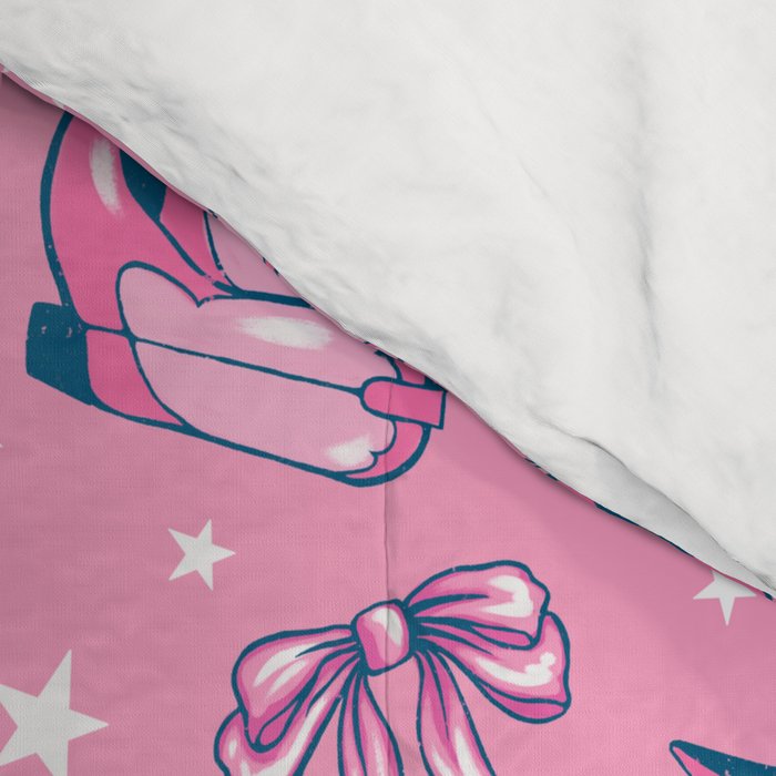 Cowgirl Christmas - pink and teal Comforter Gallery Image 4