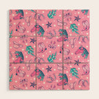Cowgirl Christmas - pink and teal Wood Wall Art Gallery Image 1