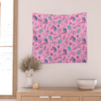 Cowgirl Christmas - pink and teal Wall Tapestry Gallery Image 2