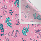 Cowgirl Christmas - pink and teal Wall Tapestry Gallery Image 3