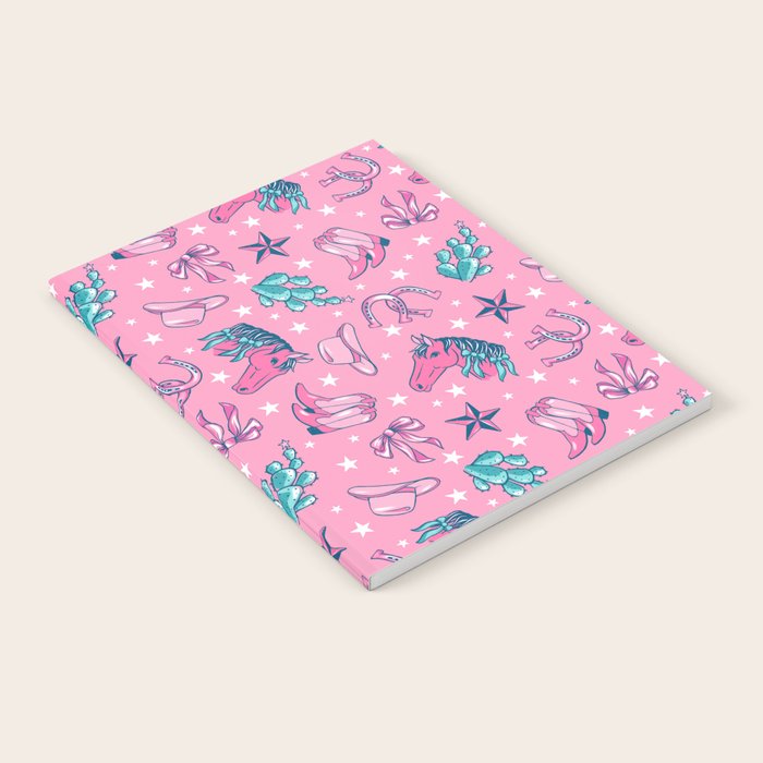 Cowgirl Christmas - pink and teal Notebook Gallery Image 2