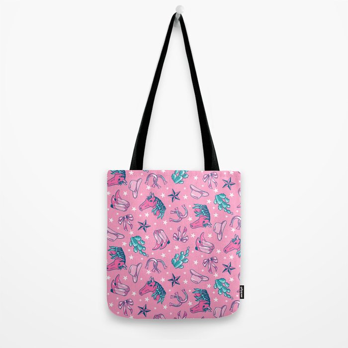 Cowgirl Christmas - pink and teal Tote Bag Gallery Image 2