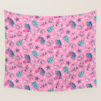 Cowgirl Christmas - pink and teal Wall Tapestry Gallery Image 4