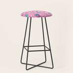 Cowgirl Christmas - pink and teal Stool Gallery Image 1