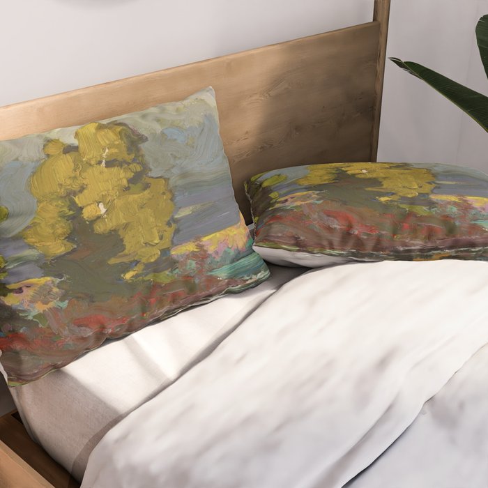 Tom Thomson Poplars by a Lake 1916 Canadian Landscape Artist Pillow Sham Gallery Image 2