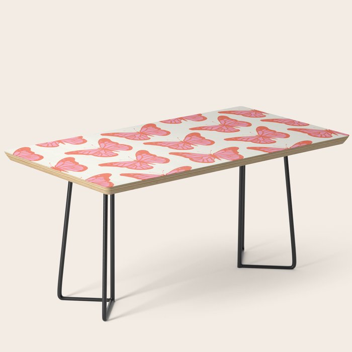 Pink and Orange Butterflies Pattern  Coffee Table Gallery Image 1