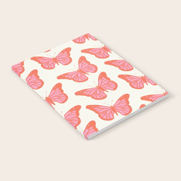 Pink and Orange Butterflies Pattern  Notebook Gallery Image 2