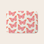 Pink and Orange Butterflies Pattern  Bath Mat Gallery Image 1