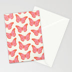 Pink and Orange Butterflies Pattern  Stationery Card Gallery Image 2