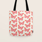 Pink and Orange Butterflies Pattern  Tote Bag Gallery Image 1