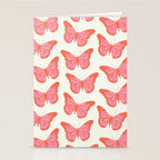 Pink and Orange Butterflies Pattern  Stationery Card Gallery Image 2