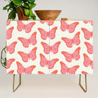 Pink and Orange Butterflies Pattern  Credenza Gallery Image 1