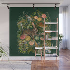 Zinnia Mushroom Garden Wall Mural Gallery Image 1