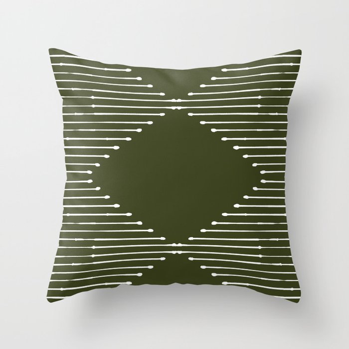 Geo (Olive Green) Throw Pillow Gallery Image 6