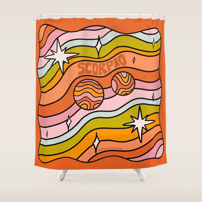 Scorpio Planet Shower Curtain Gallery Image 1