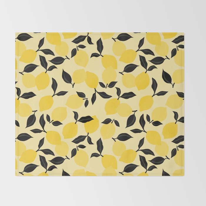 Seamless Citrus Pattern / Lemons Throw Blanket Gallery Image 2