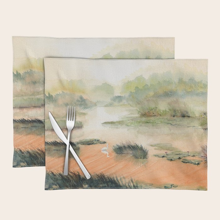 Egret On The Marsh Placemat Gallery Image 1