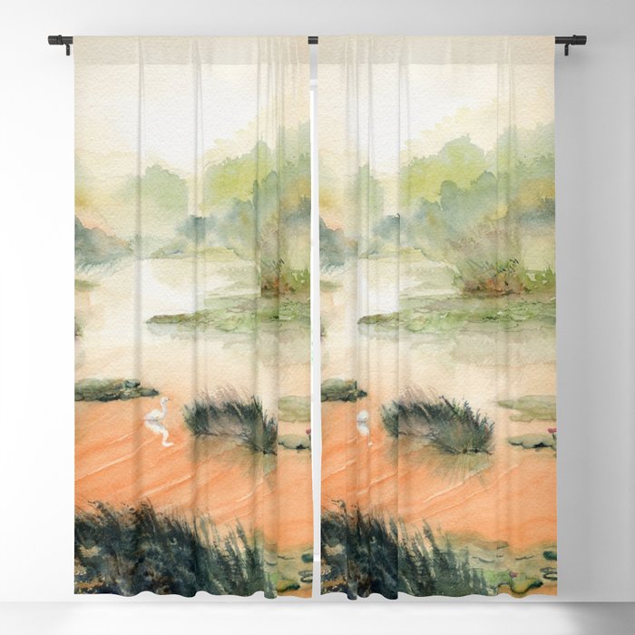 Egret On The Marsh Window Curtain Gallery Image 1