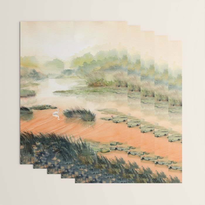 Egret On The Marsh Wrapping Paper Gallery Image 3