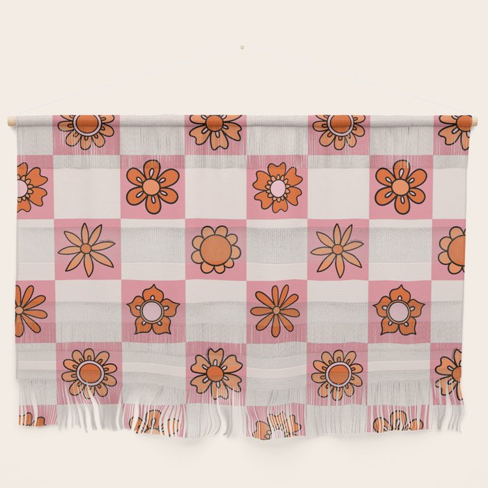 Fall Flower Print in Pink Wall Hanging Gallery Image 1