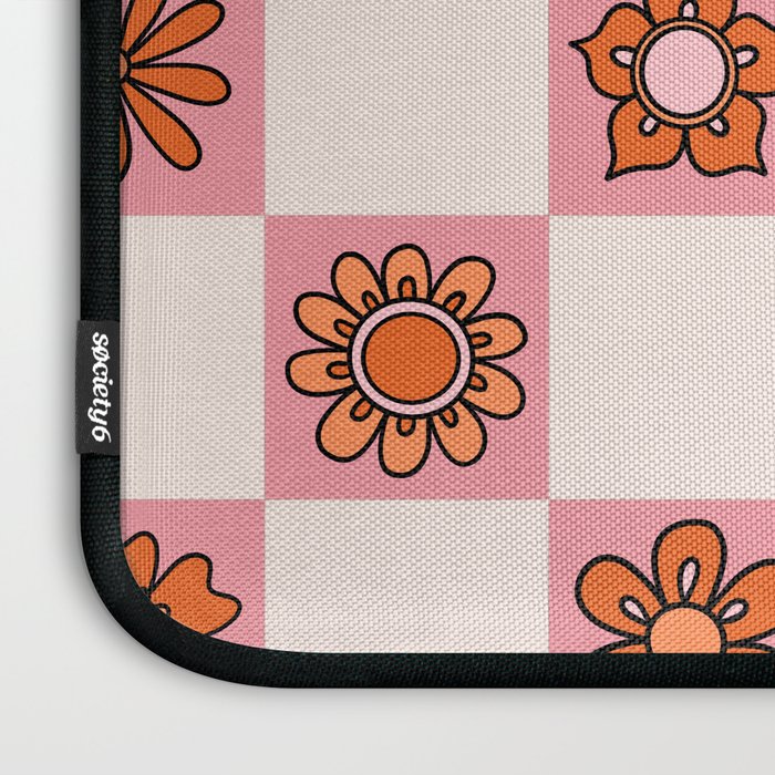 Fall Flower Print in Pink Laptop Sleeve Gallery Image 3