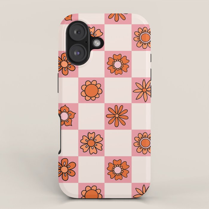 Fall Flower Print in Pink iPhone Case Gallery Image 1