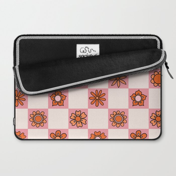 Fall Flower Print in Pink Laptop Sleeve Gallery Image 2