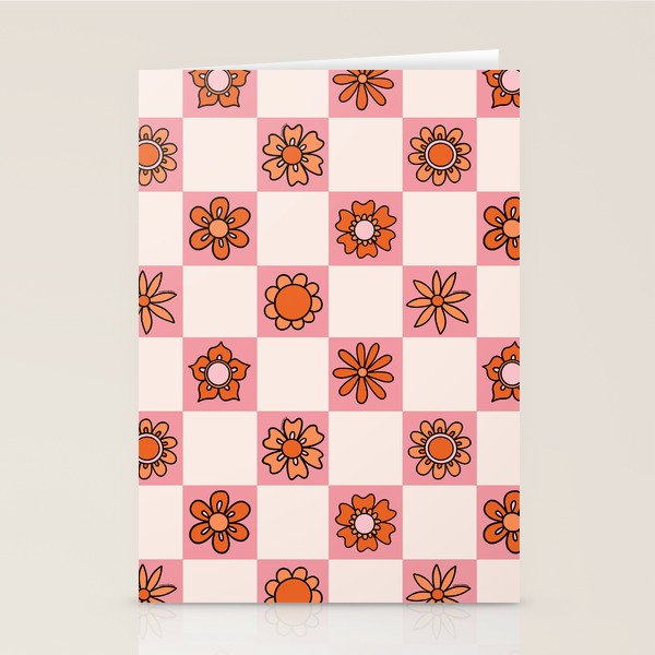 Fall Flower Print in Pink Stationery Card Gallery Image 2