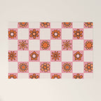 Fall Flower Print in Pink Welcome Mat Gallery Image 1