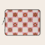 Fall Flower Print in Pink Laptop Sleeve Gallery Image 1