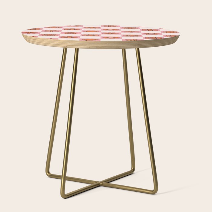 Fall Flower Print in Pink Side Table Gallery Image 1
