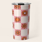Fall Flower Print in Pink Travel Mug Gallery Image 1