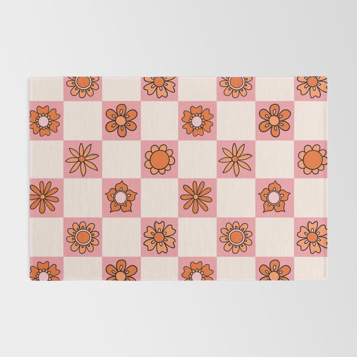 Fall Flower Print in Pink Rug Gallery Image 2