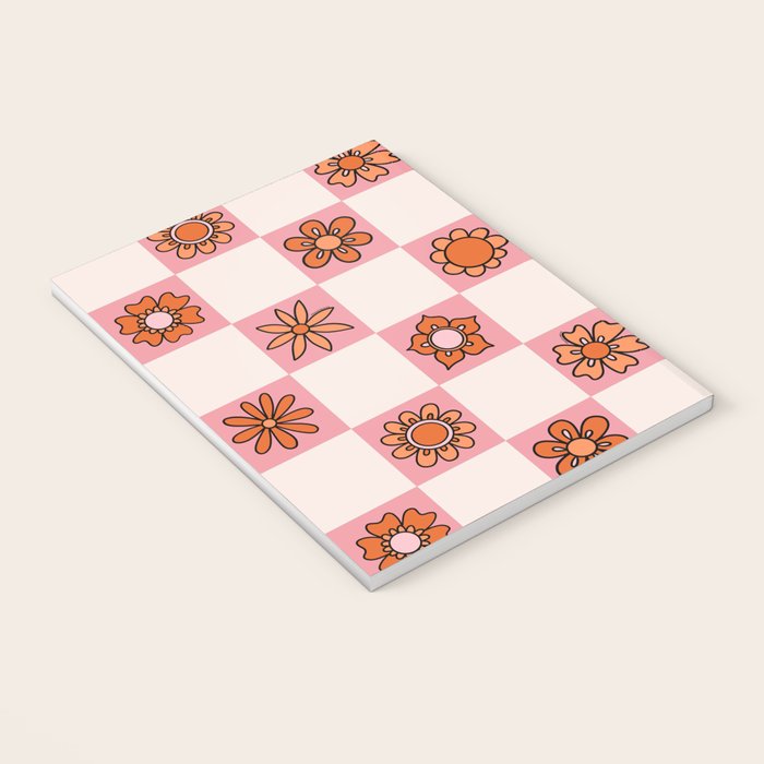 Fall Flower Print in Pink Notebook Gallery Image 3