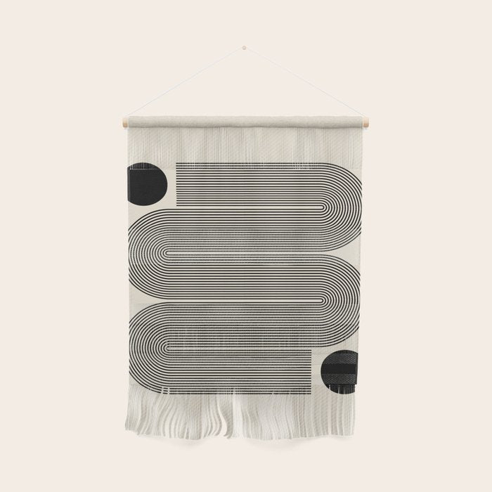 Abstraction_LINE_BLACK_DOT_VISUAL_ART_Minimlism_001A Wall Hanging Gallery Image 1
