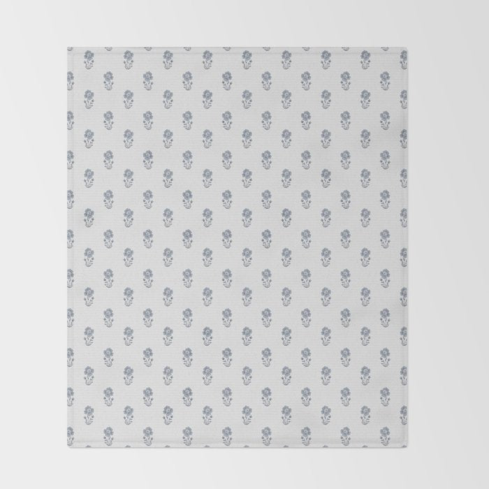 Hydrangea Block Print Throw Blanket Gallery Image 2