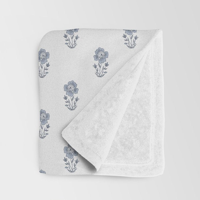 Hydrangea Block Print Throw Blanket Gallery Image 3