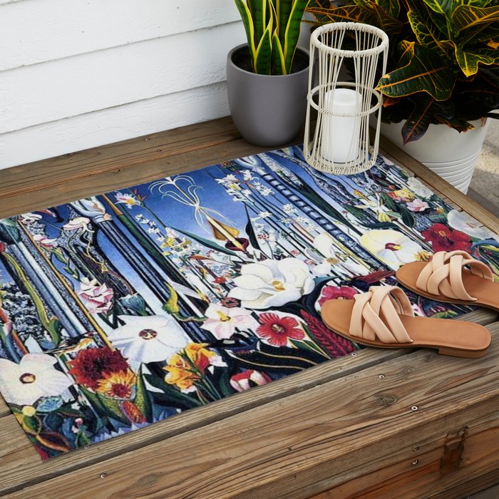 Flowers, Italy by Joseph Stella Outdoor Rug Gallery Image 2