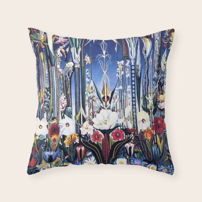 Flowers, Italy by Joseph Stella Throw Pillow Gallery Image 6