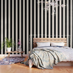 Black And Cream White Vertical Stripes Wallpaper Gallery Image 3